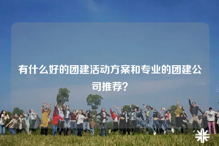有什么好的團(tuán)建活動(dòng)方案和專業(yè)的團(tuán)建公司推薦？