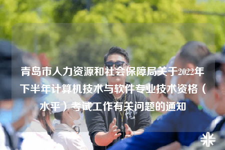 青島市人力資源和社會保障局關(guān)于2022年下半年計算機技術(shù)與軟件專業(yè)技術(shù)資格（水平）考試工作有關(guān)問題的通知