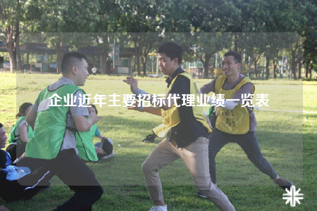 企業(yè)近年主要招標代理業(yè)績一覽表